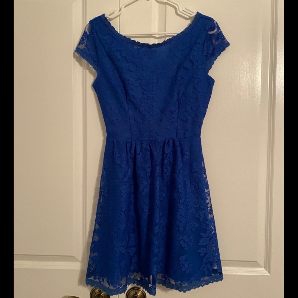Blue lace dress